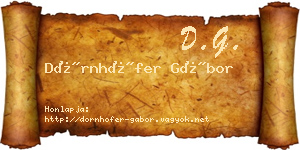 Dörnhöfer Gábor névjegykártya
